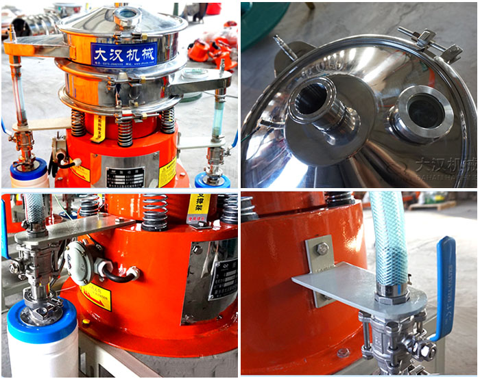 氣體保護振動篩結(jié)構(gòu)分出料口，進料口，排氣管等