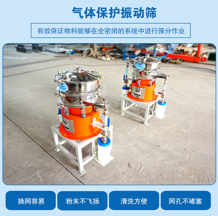 篩分細至500目或0.028mm， 過濾小可至5微米。分級篩選，可篩一至五層篩網(wǎng)，能同時進行二至六個等級的分選或過濾。